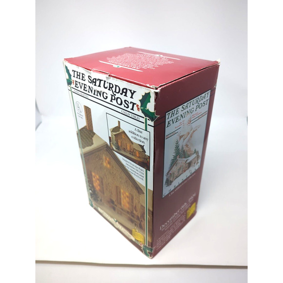 1998 Saturday Evening Post Christmas Village Lighted Country Cottage With Box - Picture 10 of 10